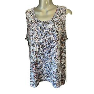 Simply Vera Vera Wang XL Sleeveless Tank Top Floral Print Blouse
